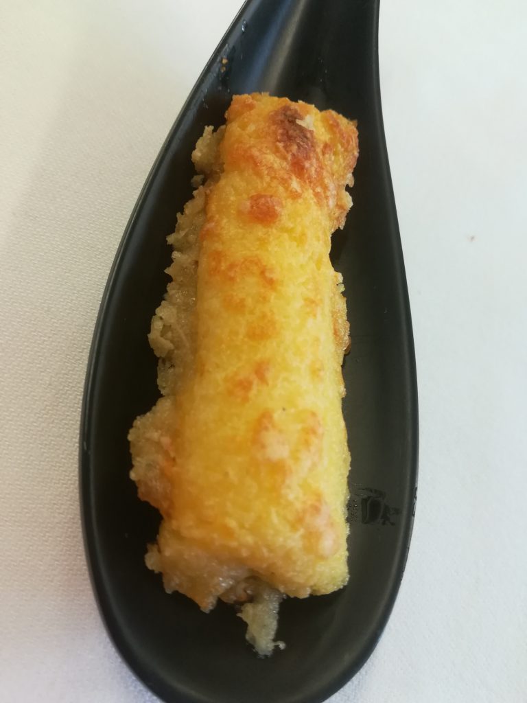 piccolo cannolo di polpa di trota gratinata