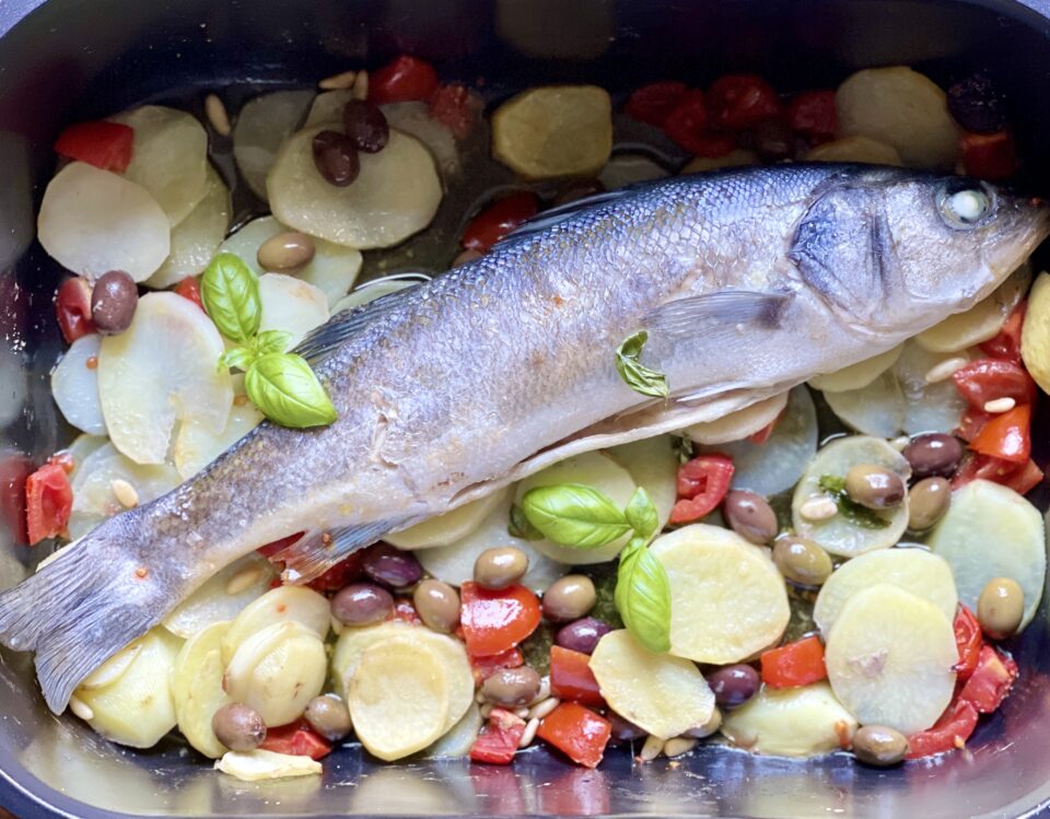 Branzino al forno alla ligure