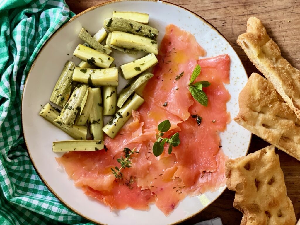 carpaccio di trota affumicata