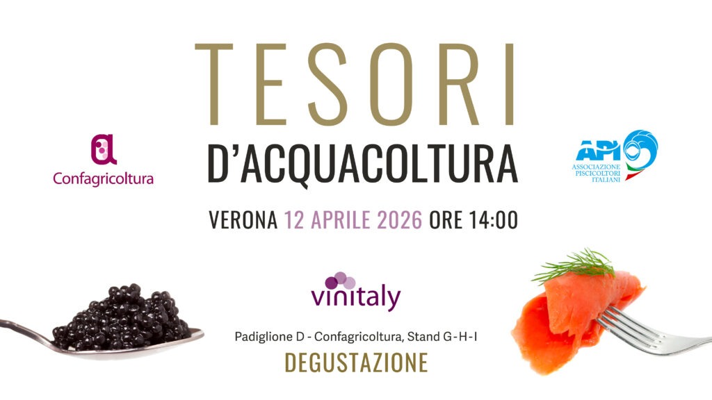 degustazione pesce e vino Vinitaly acquacoltura italiana
